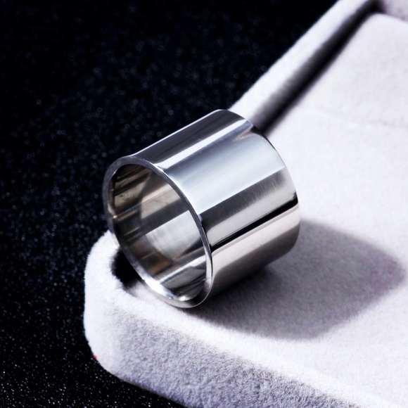 Titanium & Stainless Steel Band Men Womens Ring Fashion Jewelry - Picture 2 of 9